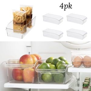 4pk Acrylic Storage Bin Refrigerator Pantry Organizer